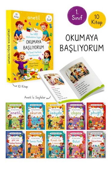 1.SINIF OKUMAYA BAŞLIYORUM ANETİL 10 KİTAP DİK HAR