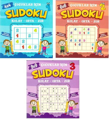 ÇOCUKLAR İÇİN SUDOKU 3 LÜ PAKET