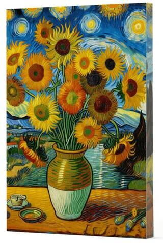 VAN GOGH 10 AYÇİÇEKLERİ ÇİZGİLİ DEFTER YAN BASKILI