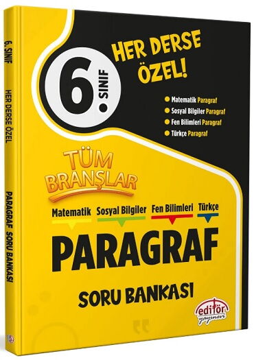 6.SINIF TÜM BRANŞLAR PARAGRAF SORU HER DERSE ÖZEL