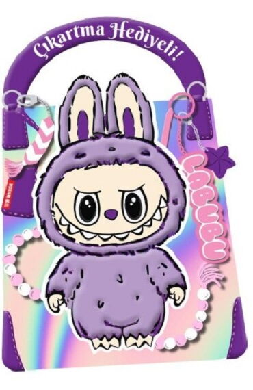 MOR LABUBU ÇIKARTMA HEDİYELİ BOYAMA KİTABI