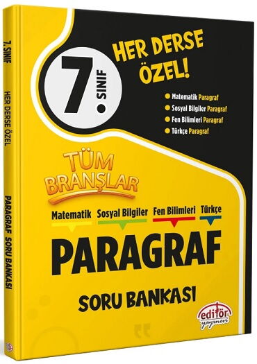 7.SINIF TÜM BRANŞLAR PARAGRAF SORU HER DERSE ÖZEL