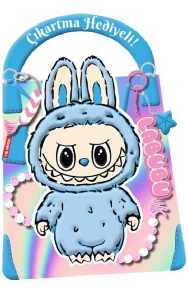 MAVİ LABUBU ÇIKARTMA HEDİYELİ BOYAMA KİTABI