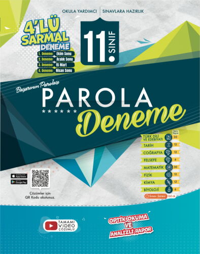 11.SINIF SARMAL 4 LÜ DENEME PAROLA
