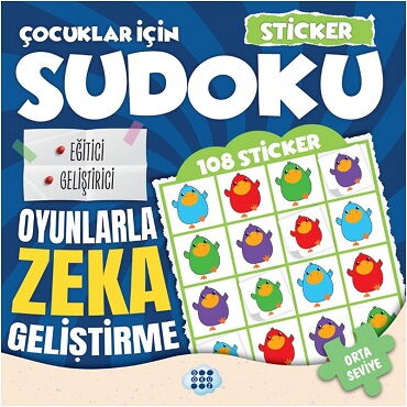 ÇOCUKLAR İÇİN SUDOKU ORTA SEVİYE 3 STİCKER HEDİYE
