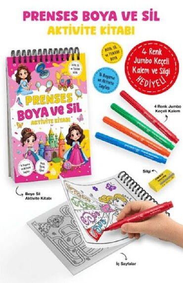 PRENSES BOYA VE SİL AKTİVİTE KİTABI 3 YAŞ+