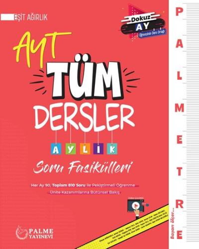 YKS AYT TÜM DERSLER AYLIK ÇALIŞMA FASİKÜL EŞİT AĞ