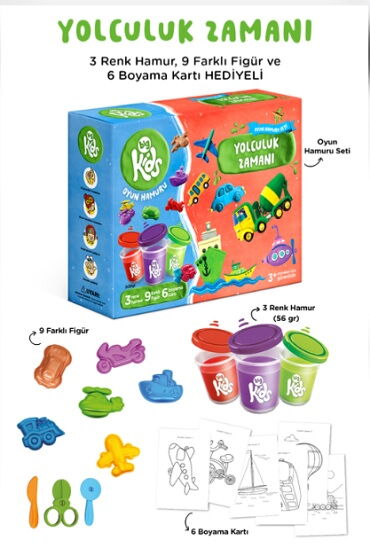 YOLCULUK ZAMANI OYUN HAMURU SETİ 18 PARÇA 