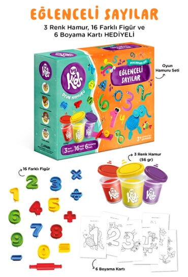 EĞLENCELİ SAYILAR OYUN HAMURU SETİ 25 PARÇA 