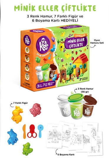 MİNİK ELLER ÇİFTLİKTE OYUN HAMURU SETİ 16 PARÇA 