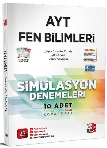 YKS AYT FEN BİLİMLERİ SİMÜLASYON 10 ADET DENEME