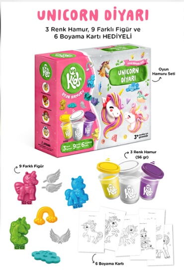 UNİCORN DİYARI OYUN HAMURU SETİ 18 PARÇA 