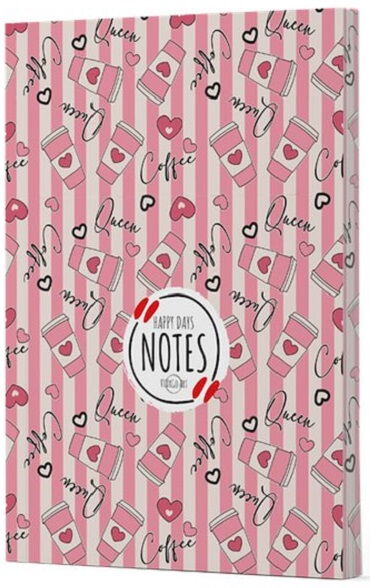 KAHVE 8 ÇİZGİLİ DEFTER YAN BASKILI