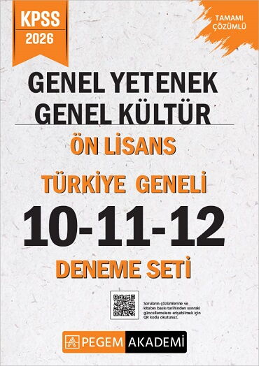 KPSS GY GK ÖNLİSANS TÜRKİYE GENELİ 10-11-12 DENEME