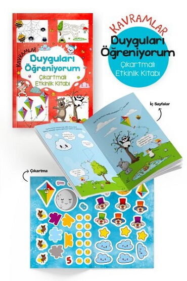 KAVRAMLAR DUYGULARI ÖĞRENİYORUM ÇIKARTMALI 3+YAŞ