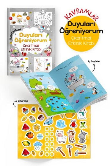 KAVRAMLAR DUYULARI ÖĞRENİYORUM ÇIKARTMALI 3+YAŞ