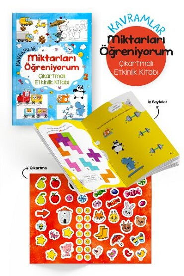 KAVRAMLAR MİKTARLARI ÖĞRENİYORUM ÇIKARTMALI 3+YAŞ