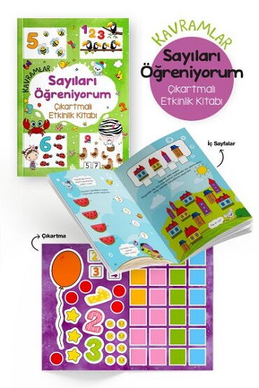 KAVRAMLAR SAYILARI ÖĞRENİYORUM ÇIKARTMALI 3+YAŞ