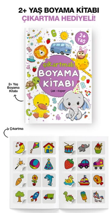 ÇIKARTMALI BOYAMA KİTABI 2 YAŞ +