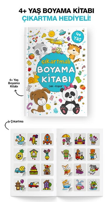 ÇIKARTMALI BOYAMA KİTABI 4 YAŞ +