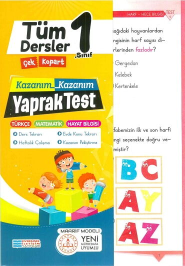 1.SINIF TÜM DERSLER YAPRAK TEST