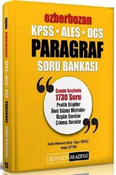 KPSS ALES DGS PARAGRAF EZBERBOZAN SORU BANKASI