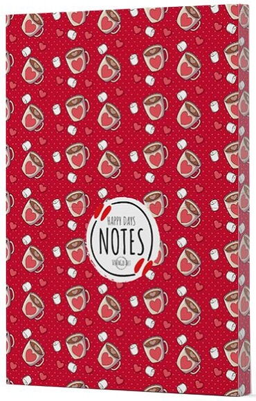 KAHVE 9 ÇİZGİLİ DEFTER YAN BASKILI