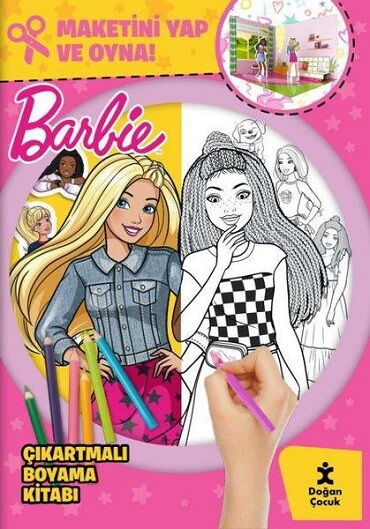 BARBİE ÇIKARTMALI BOYAMA KİTABI MAKETİNİ