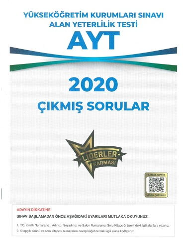 YKS AYT ÇIKMIŞ SORULAR 2020