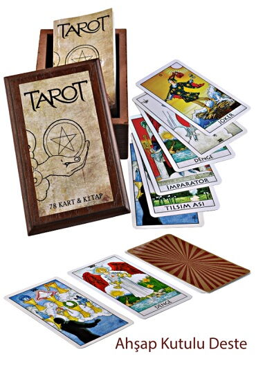 TAROT 78 KART KİTAP AHŞAP KUTULU