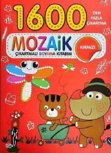 MOZAİK 1600 ÇIKARTMALI BOYAMA KİTABIM KIRMIZI