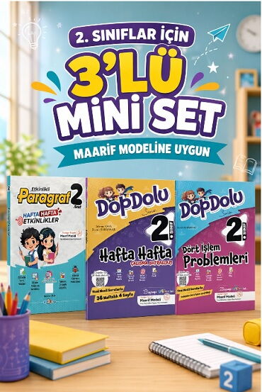 2.SINIF DOPDOLU 3 LÜ MİNİ SET MAARİF MODELİ