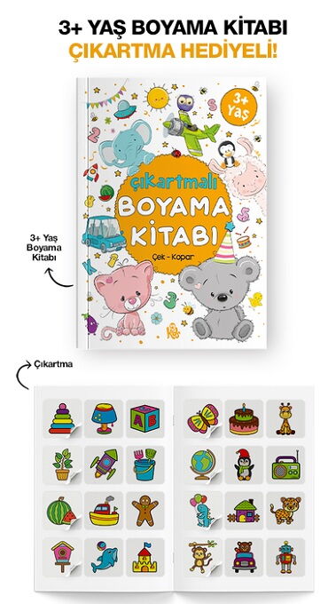 ÇIKARTMALI BOYAMA KİTABI 3 YAŞ +