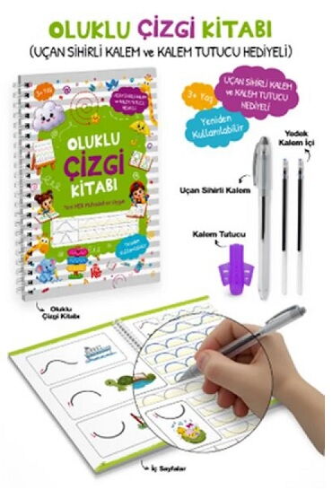 OLUKLU ÇİZGİ KİTABI UÇAN SİHİRLİ KALEM HEDİYELİ
