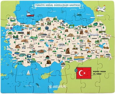 TÜRKİYE DOĞAL GÜZELLİKLER HARİTASI YAPBOZ
