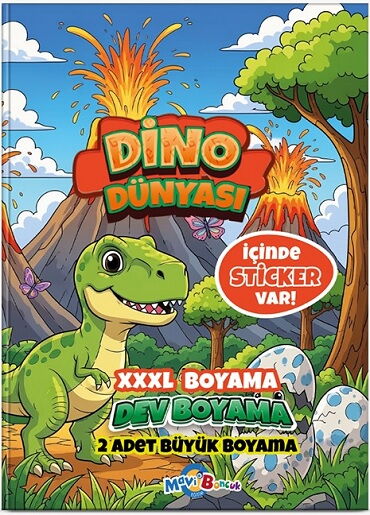 DİNO DÜNYASI XXXL 2 ADET DEV BOYAMA STİCKERLI