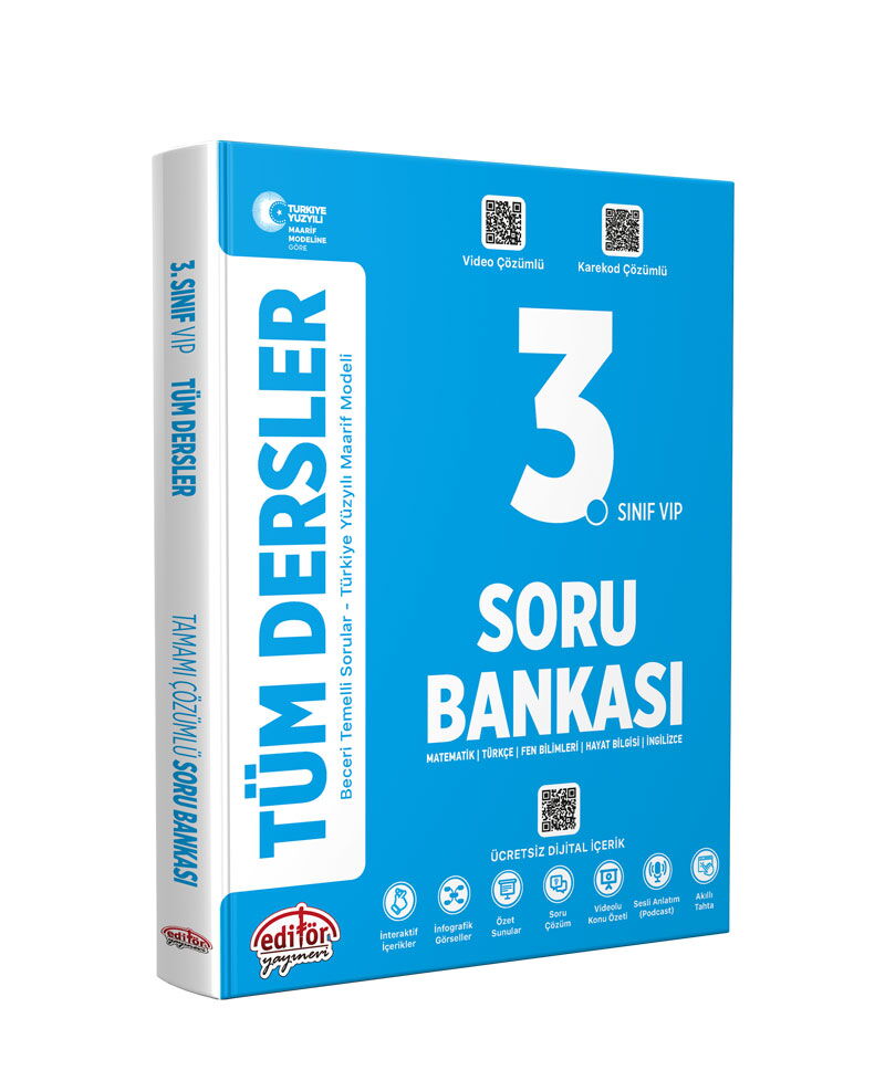 3.SINIF TÜM DERSLER SORU BANKASI MAARİF MODEL MAVİ