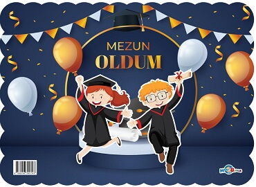 KARNE KILIFI ÇİZGİ KAHRAMANLAR MEZUN OLDUM