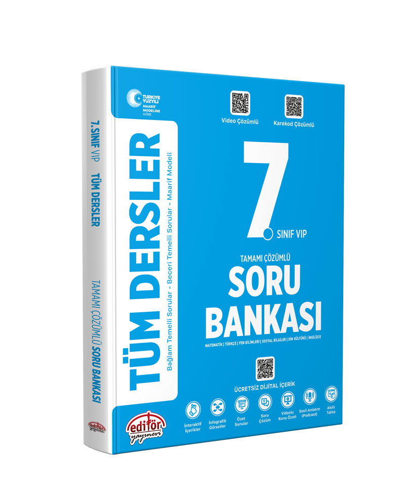 7.SINIF VİP TÜM DERSLER SORU MAARİF MODEL MAVİ